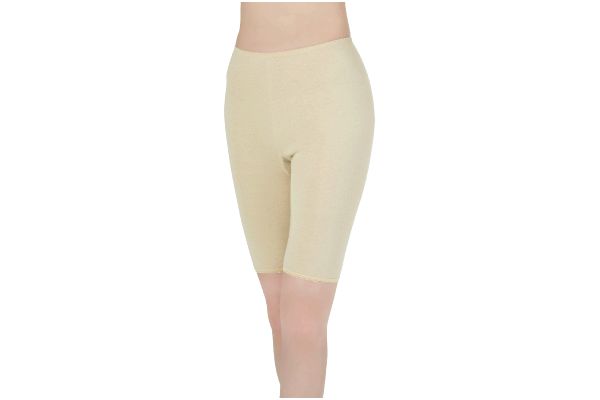 【ネット限定】綿１００％やわらかガーゼ編５分丈パンツ　　Ｌ　ベージュ