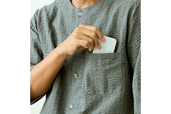 メンズ涼快クルーネック７分袖パジャマ