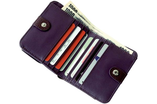 牛革スマート２つ折れ財布