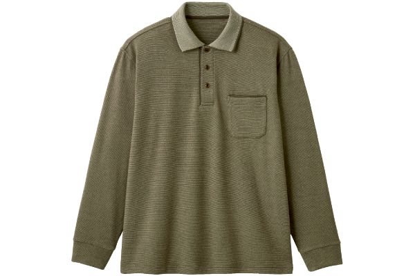 ゆったり伸びのびメンズポロシャツ Ｍブラウン