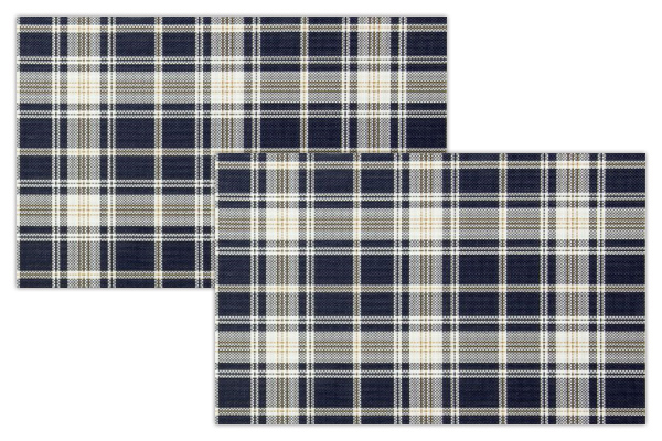 汚れてもサッと拭き取れるランチョンマット (2枚組)ネイビーチェック