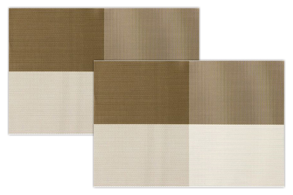 汚れてもサッと拭き取れるランチョンマット (2枚組)ゴールドチェック