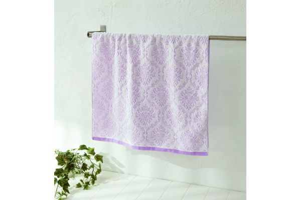 ［今治産］バスタオル （ダマスク）ラベンダー