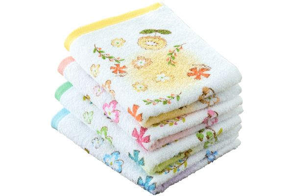 [泉州産]ルミナスフラワーフェイスタオル