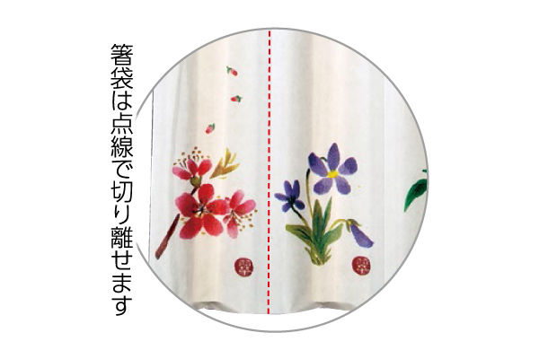 国産ひのき元禄割箸　花模様