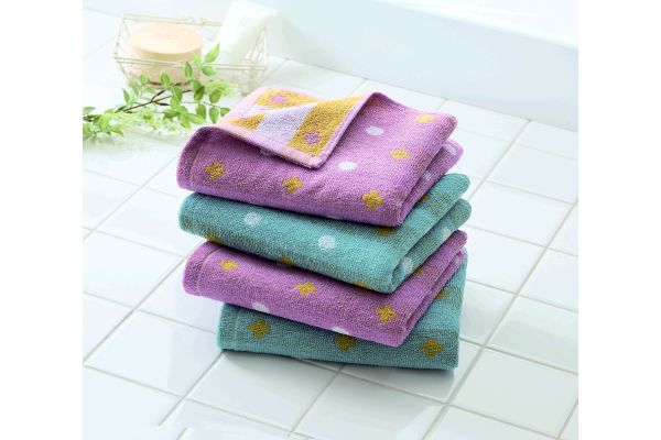 インド綿フェイスタオル　ジオパターン