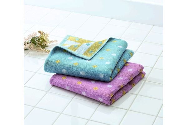 インド綿ミニバスタオル　ジオパターン