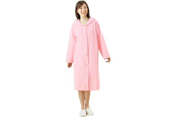 吸水速乾バスローブ ピンク