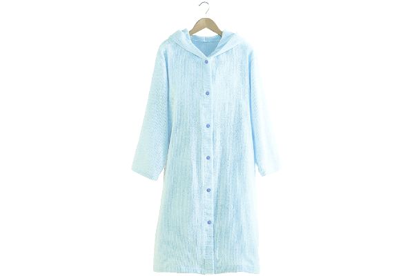 吸水速乾バスローブ ブルー