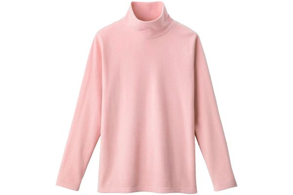 凄暖あったかフリースハイネックプルオーバー Ｍローズ