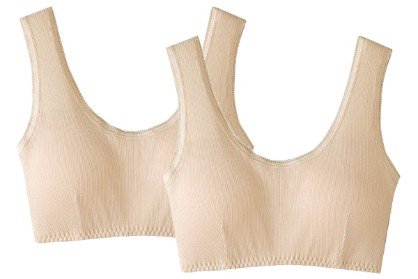 綿１００％やわらか楽ちんブラ （２枚）Ｍベージュ