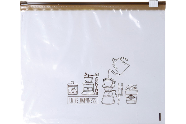 スライダーバッグ中（カフェ柄）