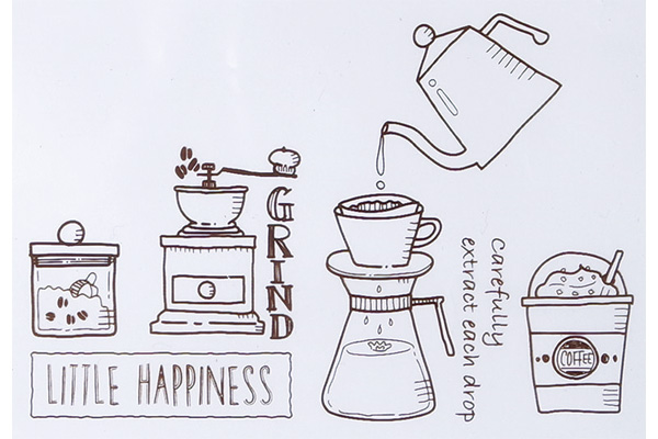 スライダーバッグ中（カフェ柄）