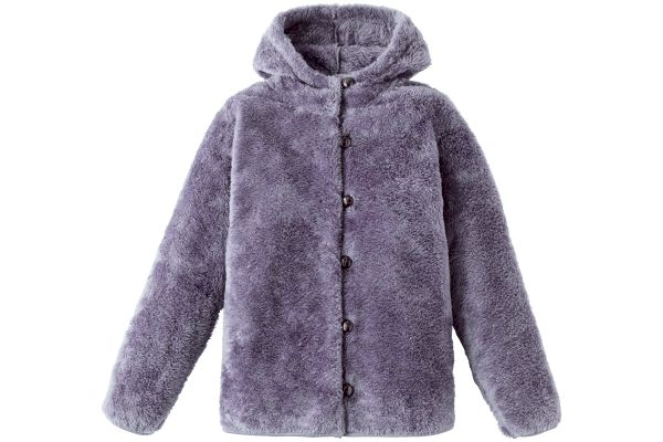 ふかふかボアのやわらかパーカー ＬＬローズグレー