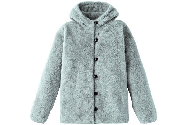 ふかふかボアのやわらかパーカー Ｍグレー