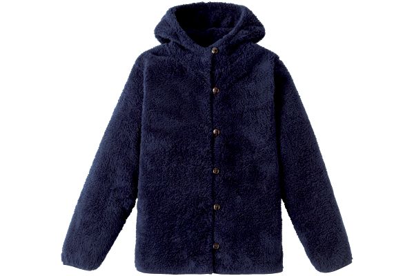 ふかふかボアのやわらかパーカー Ｍネイビー