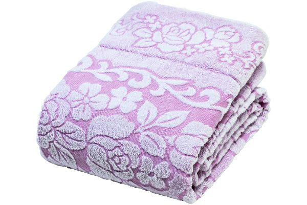 [今治産]タオルケット　バラ柄 ピンク