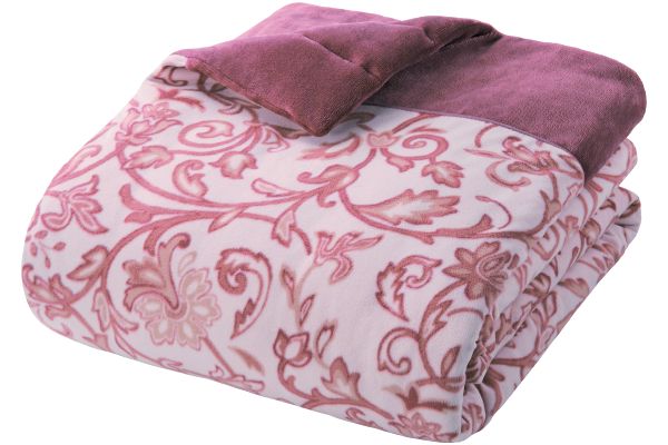 掛けカバーにもなるあったか多層毛布（クラシック柄） １５０×２１０ｃｍボルドー