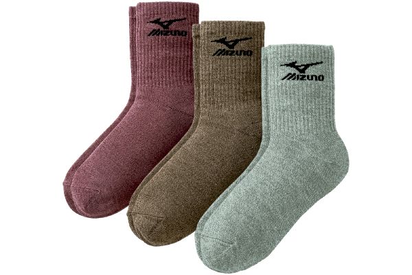 [ミズノ]あったか杢調ソックス（カラー） （3色組）21〜23cm