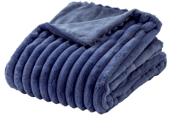 ふわふわうさとろタッチ毛布 １４０×１９０ｃｍネイビー