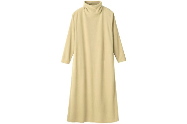 ぬくぬくフリースロングワンピース Ｍ〜Ｌキャメル