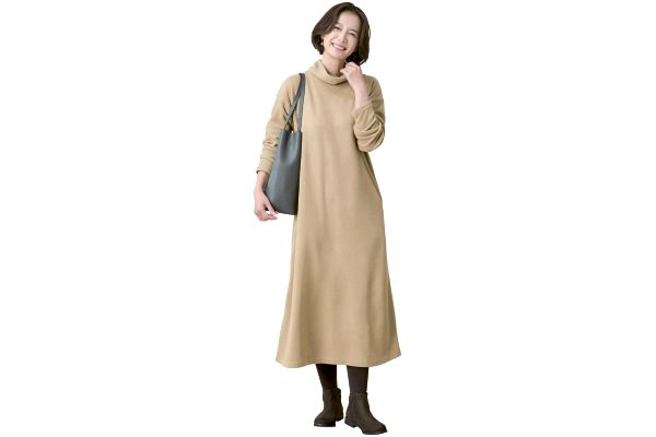 ぬくぬくフリースロングワンピース