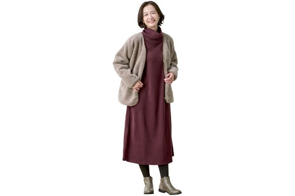 ぬくぬくフリースロングワンピース