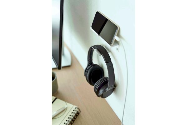 【ネット限定】ウォールスマートフォン＆ヘッドホンホルダー　スマート　（ホワイト）