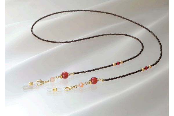 メガネチェーン　赤めのう