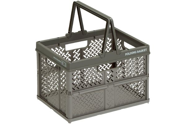 折りたたみバスケット　ハンドル付Ｓ グレー