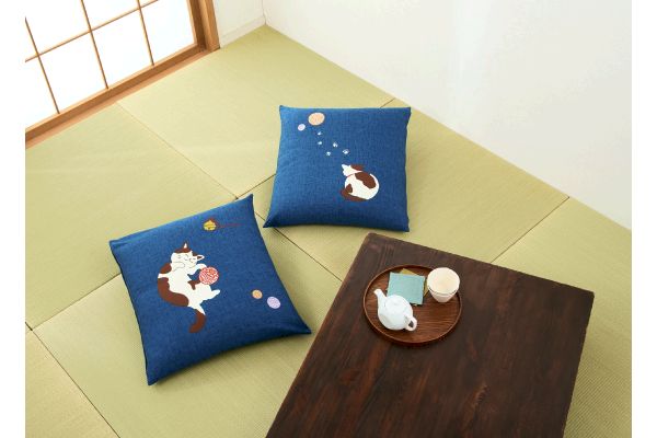 国産 綿100％座布団カバー ごろねこ