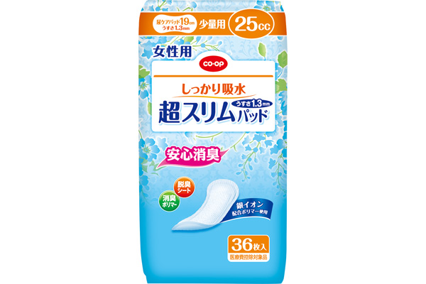 ［COOP］しっかり吸水超スリムパッド 少量用２５ｃｃ ３６枚