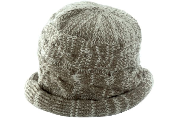 あったか小顔ふんわりニット帽 ブラウン