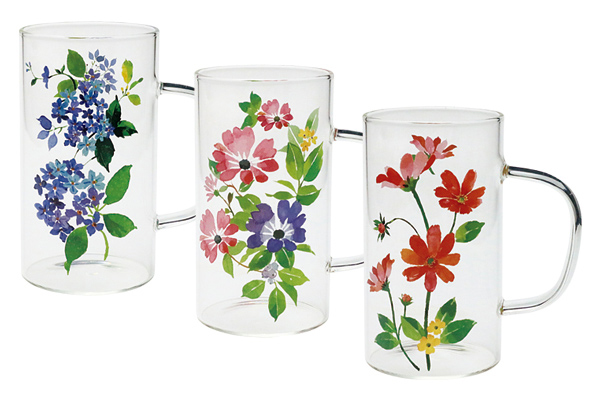 耐熱ガラスマグ　花の調べ