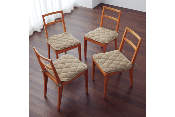 シープボア調キルトシートクッション　ベージュ