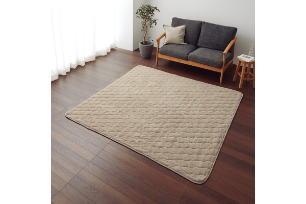 シープボア調キルトマルチカバー　ベージュ