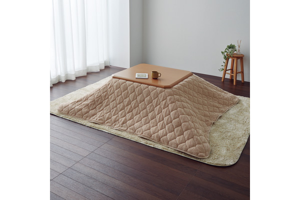 シープボア調キルトマルチカバー　ベージュ 長方形