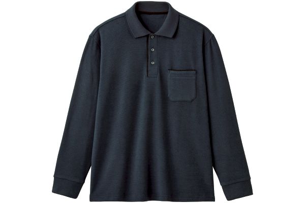 ゆったり伸びのびメンズポロシャツ Ｍネイビー