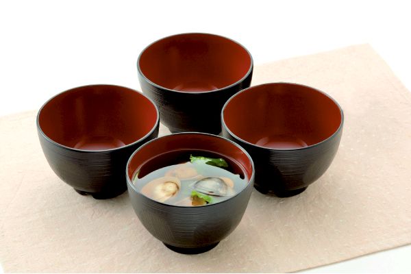 ［山中塗］レンジ・食洗機対応丸紋汁椀 