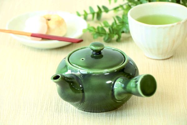 [美濃焼]茶カゴ急須織部釉