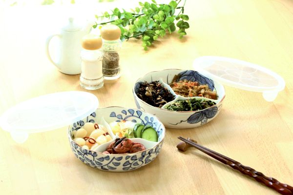 盛り付け上手な三つ仕切りパック鉢