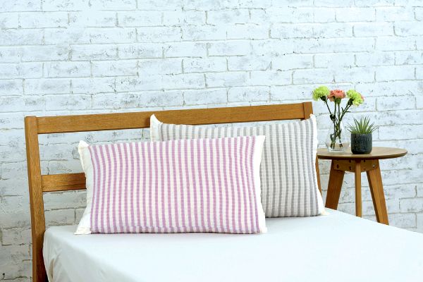 のびのびタオル枕カバー（２色組）ラベンダー／グレージュ