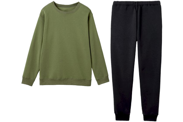 あったか裏起毛のリラックスルームウェア　メンズ Ｍカーキ