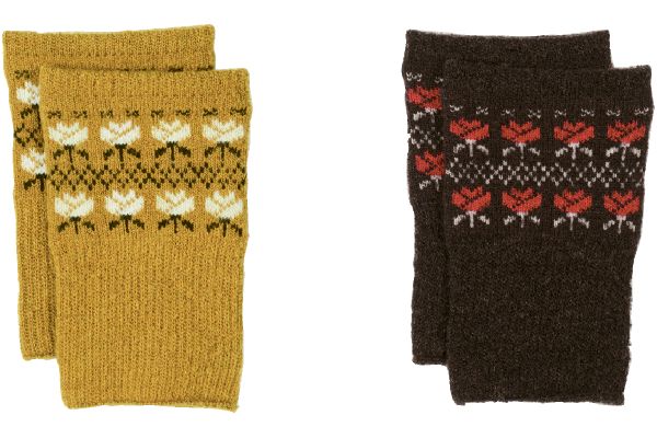 あったか花柄手首ウォーマー