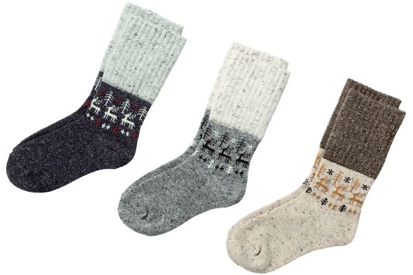 [つま先・かかとあったか]ネップ足首２重丈長ソックス