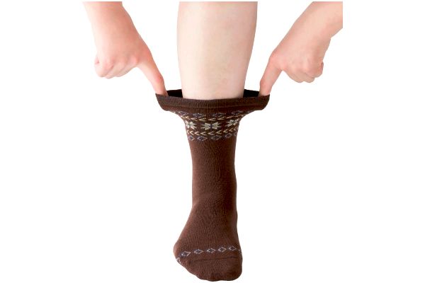 ゴムなしあったか毛混ノルディック柄ソックス