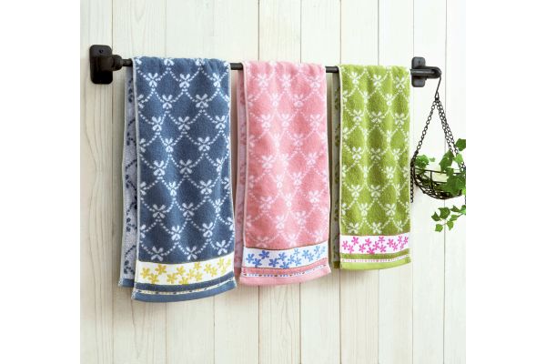 ［今治タオルブランド］トイレタオル　リボン柄　３色組