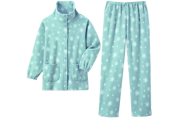 ふわかるフリース衿元暖かパジャマ Ｍミント