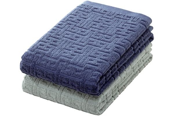 [ホテルタイプ]バラエティバスタオル ２色組ネイビーブルー＋グレー