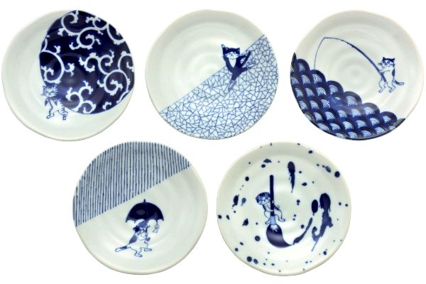 [美濃焼]ソメネコ　取小皿